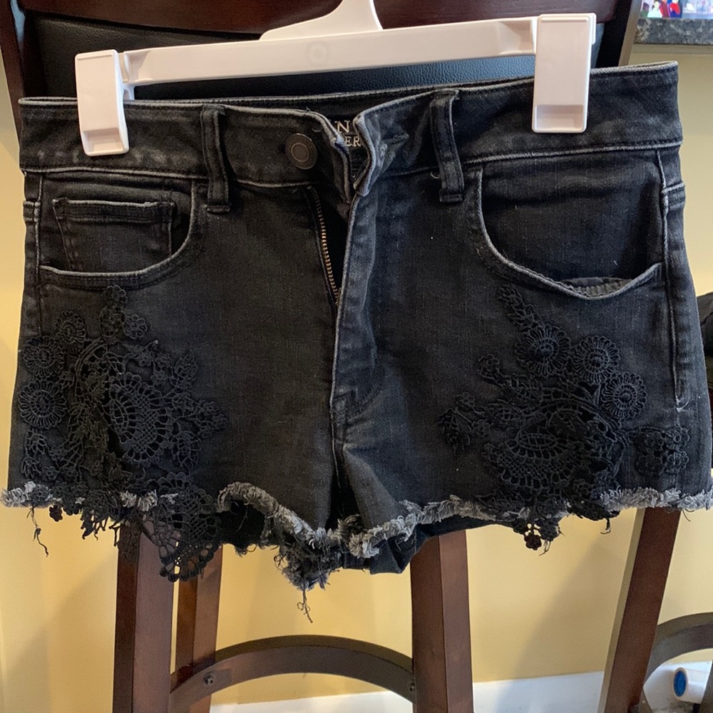 American eagle black shorts